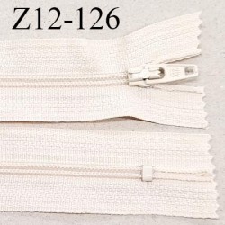 Fermeture zip 12 cm non séparable couleur écru largeur 2.5 cm zip nylon longueur 12 cm largeur 4 mm prix à la pièce