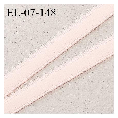 Elastique picot 7 mm lingerie couleur rose pastel ou rose paradis haut de gamme fabriqué en France prix au mètre