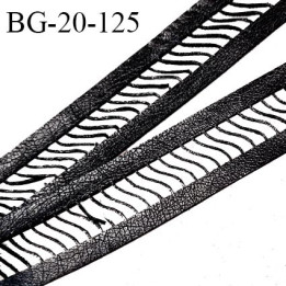 Galon ruban entre deux 20 mm couleur noir effet cuir largeur 20 mm prix au mètre