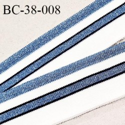 Bord-Côte 38 mm bord cote jersey maille synthétique couleur blanc et bleu pailleté argenté prix à la pièce
