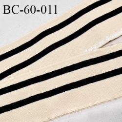 Bord-Côte 60 mm bord cote jersey maille synthétique couleur chair et noir largeur 60 mm longueur 100 cm prix à la pièce