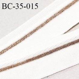 Bord-Côte 35 mm bord cote jersey maille synthétique couleur naturel et bronze doré prix à la pièce
