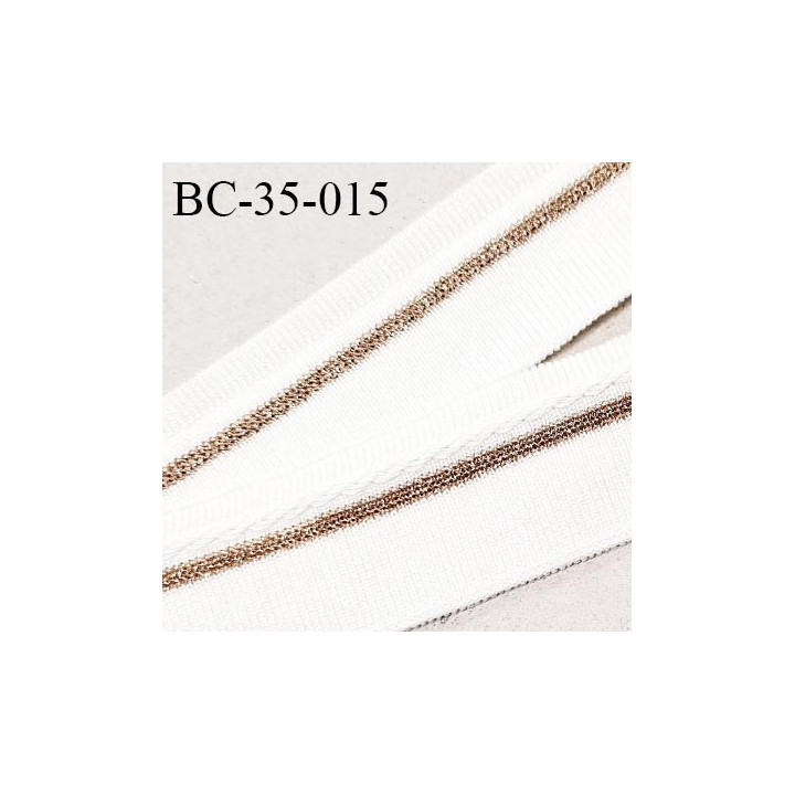 Bord-Côte 35 mm bord cote jersey maille synthétique couleur naturel et bronze doré prix à la pièce