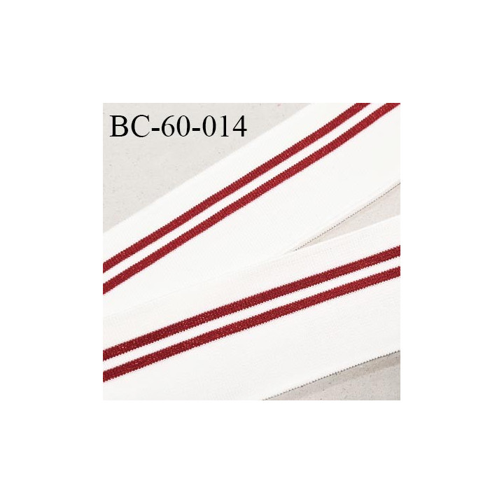 Bord-Côte 60 mm bord cote jersey maille synthétique couleur naturel et rouge pailleté prix à la pièce
