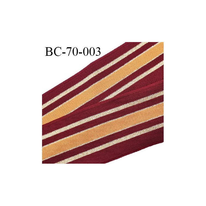 Bord-Côte 70 mm bord cote jersey maille synthétique couleur bordeaux jaune moutarde et doré prix à la pièce