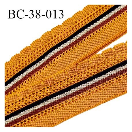 Bord-Côte 38 mm bord cote jersey maille synthétique couleur jaune moutarde noir marron et doré pailleté prix à la pièce