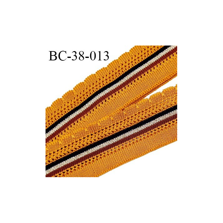 Bord-Côte 38 mm bord cote jersey maille synthétique couleur jaune moutarde noir marron et doré pailleté prix à la pièce