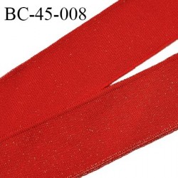 Bord-Côte 45 mm bord cote jersey maille synthétique couleur rouge et doré largeur 4.5 cm longueur 120 cm prix à la pièce