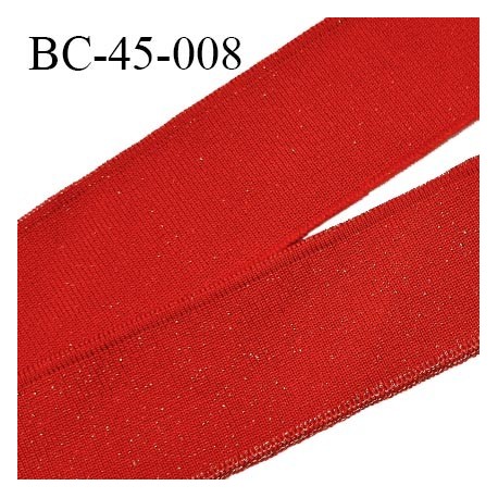 Bord-Côte 45 mm bord cote jersey maille synthétique couleur rouge et doré largeur 4.5 cm longueur 120 cm prix à la pièce