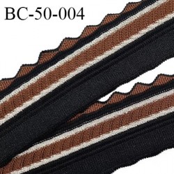 Bord-Côte 50 mm bord cote jersey maille synthétique couleur noir marron et argenté largeur 5 cm longueur 100 cm prix à la pièce