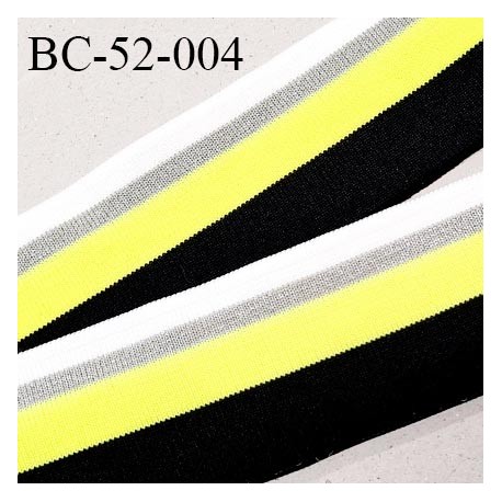 Bord-Côte 52 mm bord cote jersey maille synthétique couleur noir blanc jaune fluo et argenté prix à la pièce