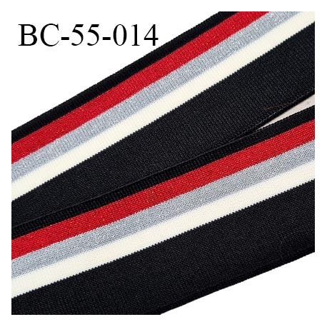 Bord-Côte 55 mm bord cote jersey maille synthétique couleur noir blanc rouge pailleté et argenté prix à la pièce