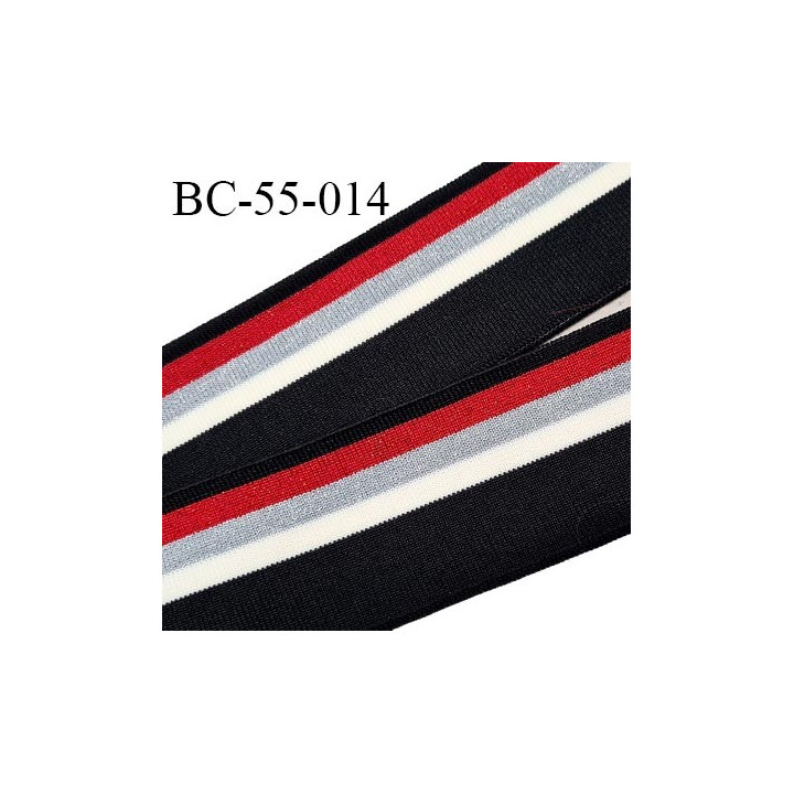 Bord-Côte 55 mm bord cote jersey maille synthétique couleur noir blanc rouge pailleté et argenté prix à la pièce
