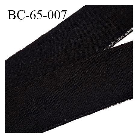 Bord-Côte 65 mm bord cote jersey maille synthétique couleur noir largeur 6.5 cm longueur 100 cm prix à la pièce