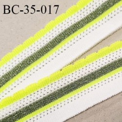 Bord-Côte 35 mm bord cote jersey maille synthétique couleur naturel vert pailleté et jaune fluo prix à la pièce