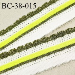Bord-Côte 38 mm bord cote jersey maille synthétique couleur naturel vert pailleté et jaune fluo prix à la pièce