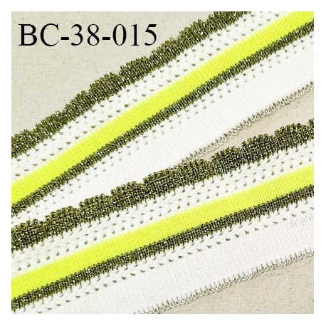 Bord-Côte 38 mm bord cote jersey maille synthétique couleur naturel vert pailleté et jaune fluo prix à la pièce