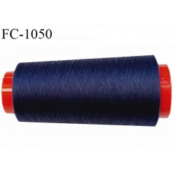 Cone 1000 m fil mousse polyester n°110 couleur bleu jeans longueur 1000 mètres bobiné en France