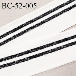 Bord-Côte 52 mm bord cote jersey maille synthétique couleur naturel et noir argenté prix à la pièce