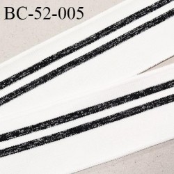 Bord-Côte 52 mm bord cote jersey maille synthétique couleur naturel et noir argenté prix à la pièce