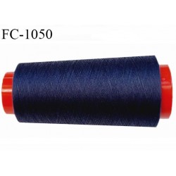 Cone 2000 m fil mousse polyester n°110 couleur bleu jeans longueur 2000 mètres bobiné en France