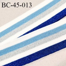Bord-Côte 45 mm bord cote jersey maille synthétique couleur naturel bleu pailleté et argenté prix à la pièce