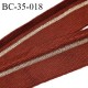 Bord-Côte 35 mm bord cote jersey maille synthétique couleur rouille et doré largeur 3.5 cm longueur 100 cm prix à la pièce