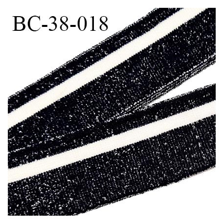 Bord-Côte 38 mm bord cote jersey maille synthétique couleur naturel et noir argenté prix à la pièce