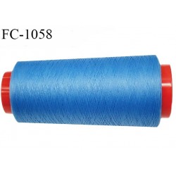 Cone 2000 m fil mousse polyester n°110 couleur bleu longueur 2000 mètres bobiné en France