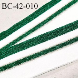 Bord-Côte 42 mm bord cote jersey maille synthétique couleur naturel vert pailleté largeur 4.2 cm longueur 100 cm prix à la pièce