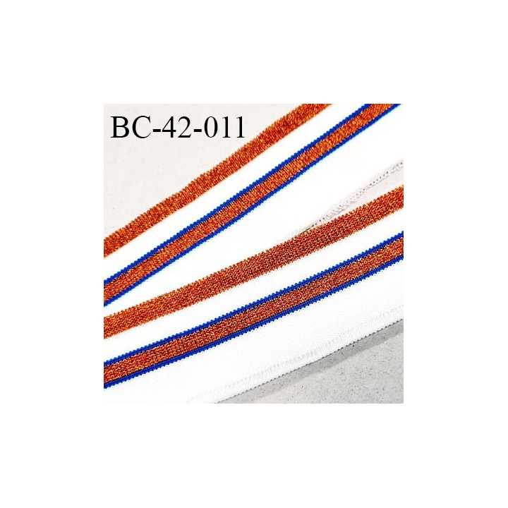Bord-Côte 42 mm bord cote jersey maille synthétique couleur naturel bleu et rouille pailleté prix à la pièce