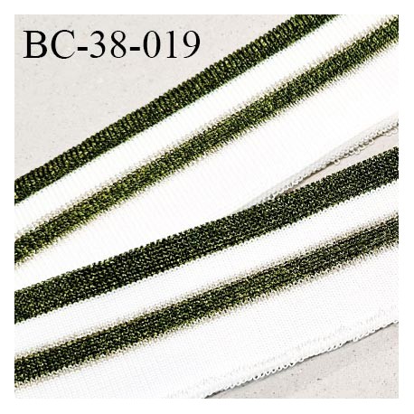 Bord-Côte 38 mm bord cote jersey maille synthétique couleur naturel et vert pailleté prix à la pièce