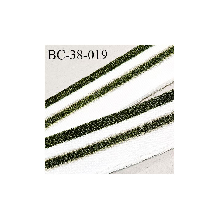 Bord-Côte 38 mm bord cote jersey maille synthétique couleur naturel et vert pailleté prix à la pièce