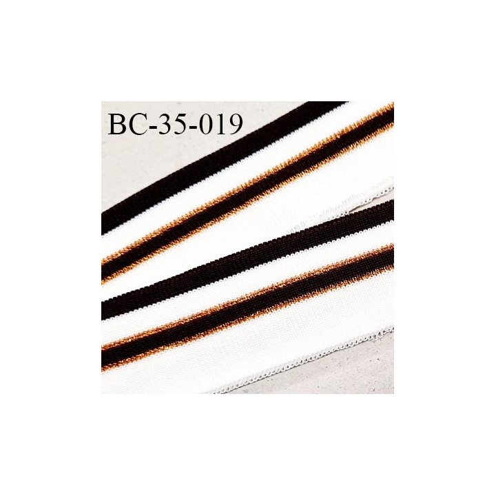Bord-Côte 35 mm bord cote jersey maille synthétique couleur naturel marron et bronze clair prix à la pièce