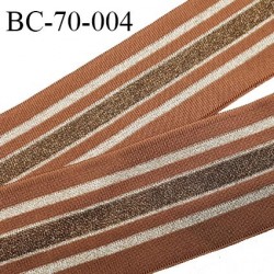 Bord-Côte 70 mm bord cote jersey maille synthétique couleur marron bronze et doré largeur 70 cm longueur 100 cm prix à la pièce