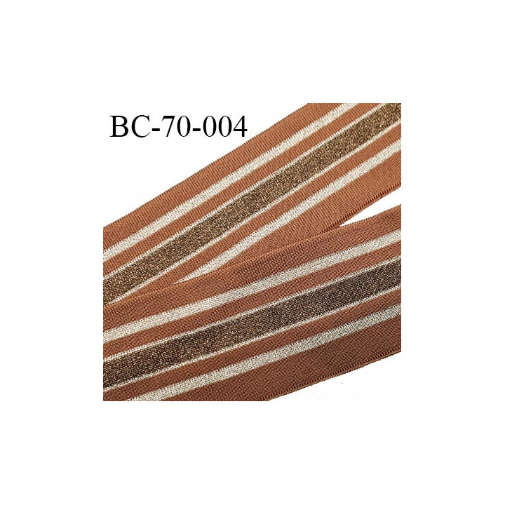 Bord-Côte 70 mm bord cote jersey maille synthétique couleur marron bronze et doré largeur 70 cm longueur 100 cm prix à la pièce