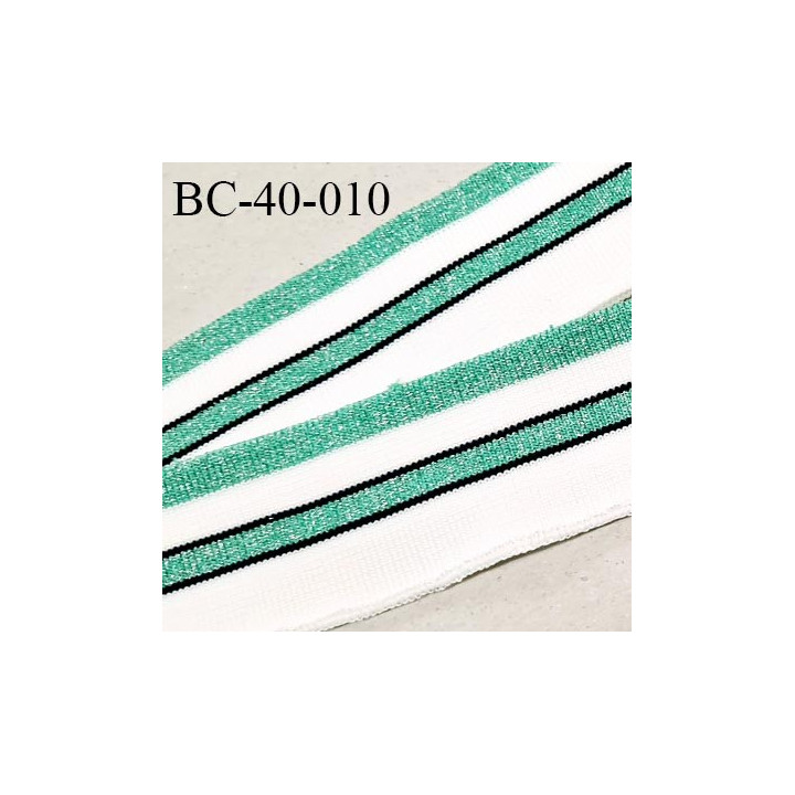 Bord-Côte 40 mm bord côte jersey maille synthétique couleur naturel et vert pailleté prix à la pièce