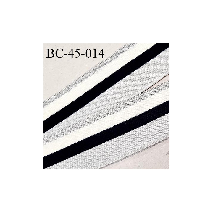 Bord-Côte 45 mm bord cote jersey maille synthétique couleur gris naturel bleu marine et argenté prix à la pièce