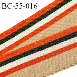 Bord-Côte 55 mm bord cote jersey maille synthétique couleur beige orange kaki et doré prix à la pièce