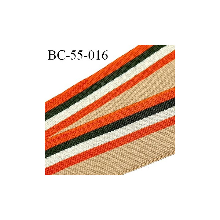 Bord-Côte 55 mm bord cote jersey maille synthétique couleur beige orange kaki et doré prix à la pièce