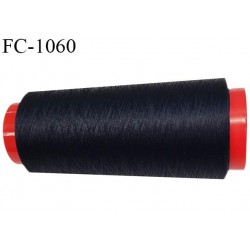 Cone 1000 mètres de fil mousse polyester texturé fil n° 150 couleur bleu marine foncé bobiné en France