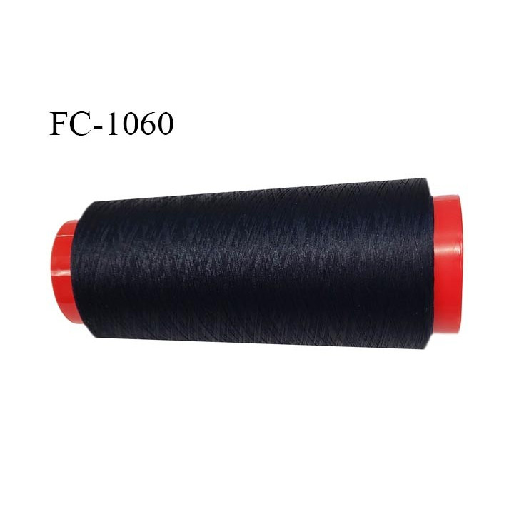 Cone 1000 mètres de fil mousse polyester texturé fil n° 150 couleur bleu marine foncé bobiné en France