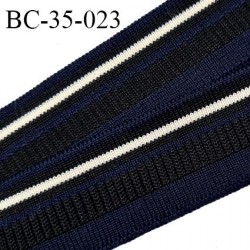 Bord-Côte 35 mm bord cote jersey maille synthétique couleur bleu marine naturel et noir prix à la pièce