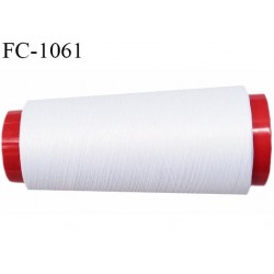 Cone 1000 mètres de fil mousse polyester texturé fil n° 150 haut de gamme couleur blanc bobiné en France