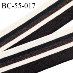 Bord-Côte 55 mm jersey maille synthétique couleur noir naturel vert sapin et marron légèrement pailleté prix à la pièce