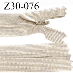 Fermeture zip 30 cm non séparable couleur beige largeur 2.5 cm zip nylon invisible longueur 30 cm largeur 5 mm prix à l'unité