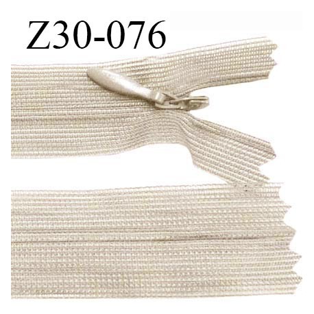 Fermeture zip 30 cm non séparable couleur beige largeur 2.5 cm zip nylon invisible longueur 30 cm largeur 5 mm prix à l'unité
