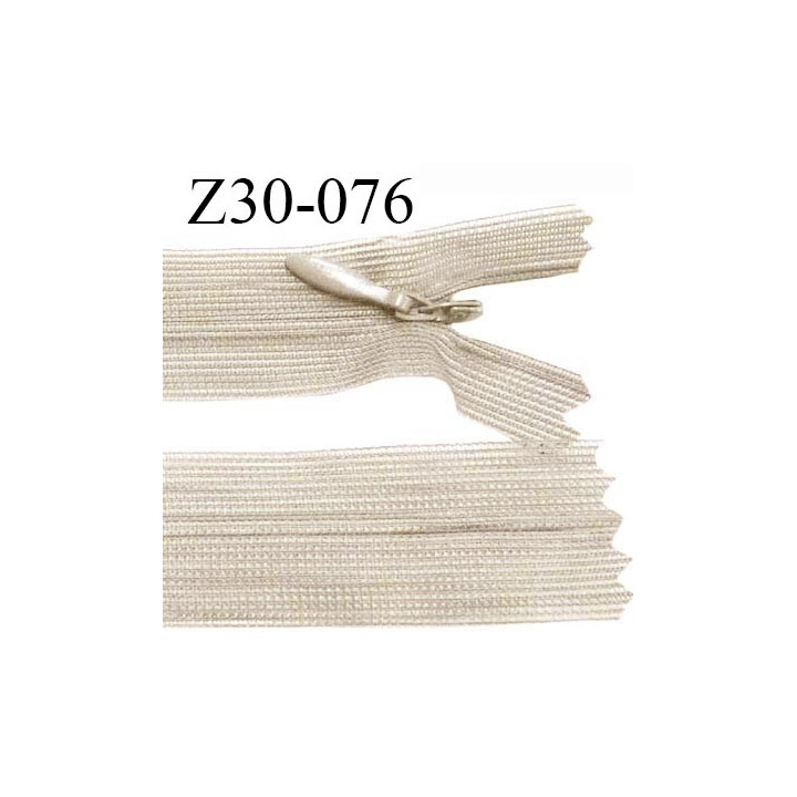 Fermeture zip 30 cm non séparable couleur beige largeur 2.5 cm zip nylon invisible longueur 30 cm largeur 5 mm prix à l'unité