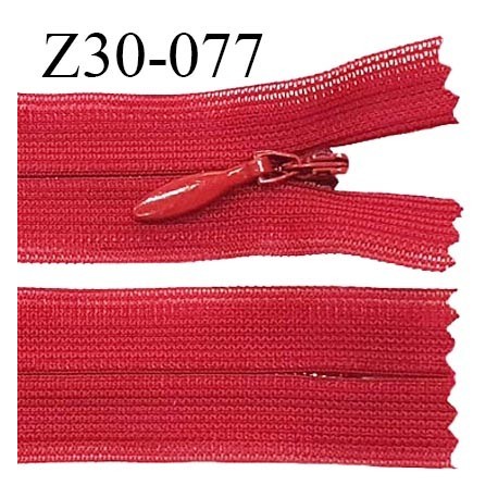 Fermeture zip 30 cm non séparable couleur rose cerise largeur 2.5 cm zip nylon invisible prix à l'unité