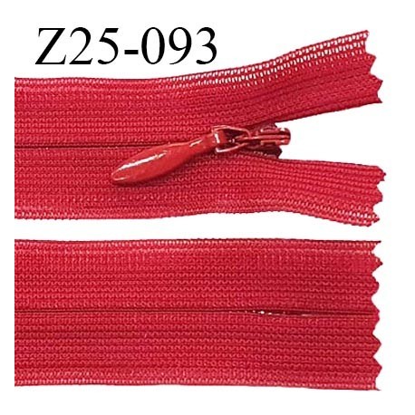 Fermeture zip 25 cm non séparable couleur rose cerise avec glissière nylon invisible prix à l'unité